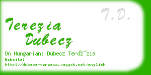 terezia dubecz business card